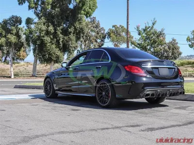 RW Carbon BRS Style Fiber Diffuser w/ Alloy Tips Mercedes-Benz W205 C63 AMG | C43 AMG 2015-2021 - mercw20513-3
