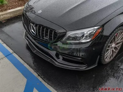 RW Carbon Edition 1 Style CF Front Lip w/ SLiPLO Anti-Scrape Kit Mercedes-Benz W205 C63 | C63S 2015-2021 - mercw20514-1