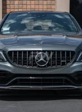 RW Carbon Edition 1 Style CF Front Lip w/ SLiPLO Anti-Scrape Kit Mercedes-Benz W205 C63 | C63S 2015-2021                                     - mercw20514-1 - Image 2