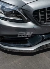 RW Carbon Edition 1 Style CF Front Lip w/ SLiPLO Anti-Scrape Kit Mercedes-Benz W205 C63 | C63S 2015-2021                                     - mercw20514-1 - Image 4