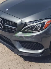 RW Carbon BRS Style CF Front Lip Spoiler Mercedes-Benz W205 C Class 2015-2018                                     - mercw20515 - Image 6