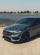 RW Carbon BRS Style CF Front Lip Spoiler Mercedes-Benz W205 C Class 2015-2018                                     - mercw20515 - Image 2