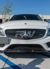 RW Carbon BRS Style CF Front Lip Spoiler Mercedes-Benz W205 C Class 2015-2018                                     - mercw20515 - Image 4