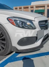 RW Carbon BRS Style CF Front Lip Spoiler Mercedes-Benz W205 C Class 2015-2018                                     - mercw20515 - Image 5