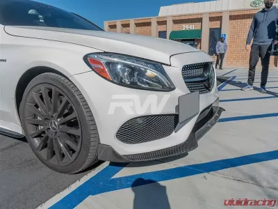 RW Carbon BRS Style CF Front Lip Spoiler Mercedes-Benz W205 C Class 2015-2018 - mercw20515
