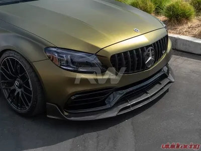 RW Carbon BRS CF Front Lip w/ SLiPLO Anti-Scrape Kit Mercedes-Benz W205 C63 | C63S 2017-2021 - mercw20535-1