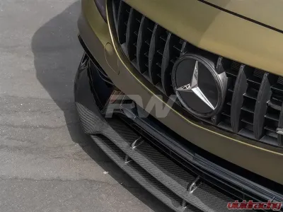 RW Carbon BRS CF Front Lip w/ SLiPLO Anti-Scrape Kit Mercedes-Benz W205 C63 | C63S 2017-2021 - mercw20535-1