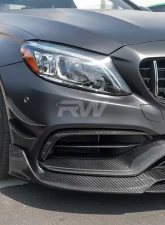 RW Carbon BRS CF Front Lip w/ SLiPLO Anti-Scrape Kit Mercedes-Benz W205 C63 | C63S 2017-2021                                     - mercw20535-1 - Image 3