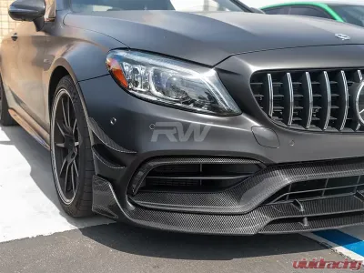 RW Carbon BRS CF Front Lip w/ SLiPLO Anti-Scrape Kit Mercedes-Benz W205 C63 | C63S 2017-2021 - mercw20535-1