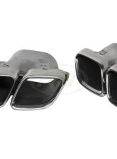 RW Carbon Black Polished Exhaust Tips Polished Chrome Mercedes-Benz W205 C63 | C63S 2015-2021                                     - mercw20546-2 - Image 5