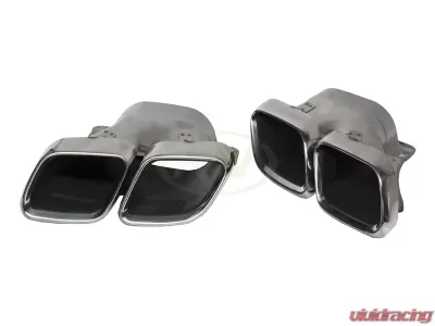 RW Carbon Black Polished Exhaust Tips Polished Chrome Mercedes-Benz W205 C63 | C63S 2015-2021 - mercw20546-2