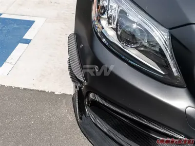 RW Carbon Fiber Canards w/ 3M Tape Mercedes-Benz W205 C63 | C63S 2015-2021 - mercw20559-1