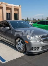 RW Carbon Godhand Style Carbon Fiber Lip Spoiler w/ SLiPLO Anti-Scrape Kit Mercedes-Benz E350 | E550 2010-2013                                     - mercw21203-1 - Image 3