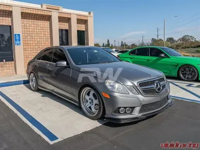 RW Carbon Godhand Style Carbon Fiber Lip Spoiler w/ SLiPLO Anti-Scrape Kit Mercedes-Benz E350 | E550 2010-2013 - mercw21203-1
