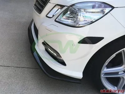 RW Carbon Godhand Style Carbon Fiber Lip Spoiler w/ SLiPLO Anti-Scrape Kit Mercedes-Benz E350 | E550 2010-2013 - mercw21203-1