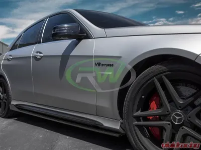 RW Carbon CF Side Skirt Extensions Mercedes-Benz W212 E63 | E63S 2014-2016 - mercw21220