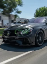 RW Carbon BRS Style CF Front Lip w/ SLiPLO Anti-Scrape Kit Mercedes-Benz W213 E63S 2018-2020                                     - mercw21302-1 - Image 2