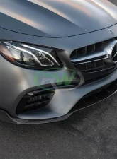 RW Carbon BRS Style CF Front Lip w/ SLiPLO Anti-Scrape Kit Mercedes-Benz W213 E63S 2018-2020                                     - mercw21302-1 - Image 4
