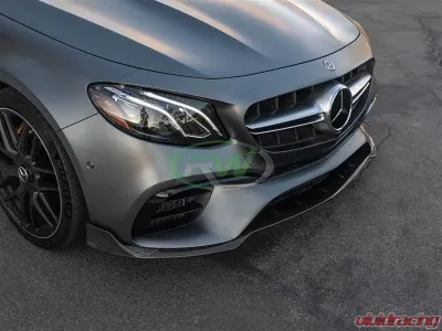 RW Carbon BRS Style CF Front Lip w/ SLiPLO Anti-Scrape Kit Mercedes-Benz W213 E63S 2018-2020 - mercw21302-1