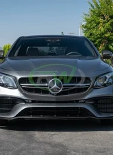 RW Carbon BRS Style CF Front Lip w/ SLiPLO Anti-Scrape Kit Mercedes-Benz W213 E63S 2018-2020                                     - mercw21302-1 - Image 5
