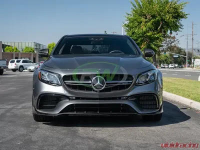 RW Carbon BRS Style CF Front Lip w/ SLiPLO Anti-Scrape Kit Mercedes-Benz W213 E63S 2018-2020 - mercw21302-1