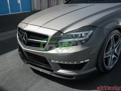 RW Carbon DTM Carbon Fiber Front Lip w/ SLiPLO Anti-Scrape Kit Mercedes-Benz W218 CLS63 2012-2014 - mercw21808-1