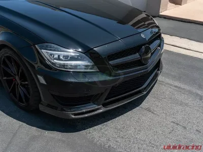 RW Carbon DTM Carbon Fiber Front Lip w/ SLiPLO Anti-Scrape Kit Mercedes-Benz W218 CLS63 2012-2014 - mercw21808-1
