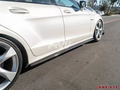 RW Carbon Fiber Side Skirt Extensions Mercedes-Benz W218 CLS 2012-2014 - mercw21814