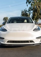 RW Carbon Fiber Front Lip Spoiler Tesla Model Y 2020-2023                                     - tesla011 - Image 3