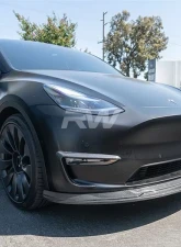 RW Carbon Fiber Front Lip Spoiler Tesla Model Y 2020-2023                                     - tesla011 - Image 4