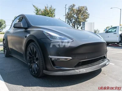 RW Carbon Fiber Front Lip Spoiler Tesla Model Y 2020-2023 - tesla011