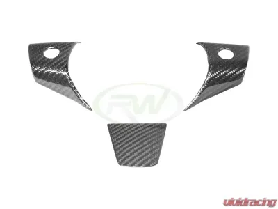 RW Carbon Fiber Steering Wheel Trim Tesla Model 3 2017+ - tesla018