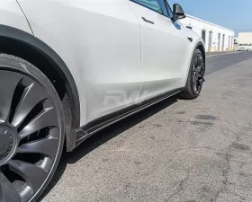 RW Carbon DTM Full Carbon Fiber Side Skirt Extensions Tesla Model Y 2020-2023