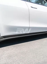 RW Carbon DTM Full Carbon Fiber Side Skirt Extensions Tesla Model Y 2020-2023                                     - tesla019 - Image 2