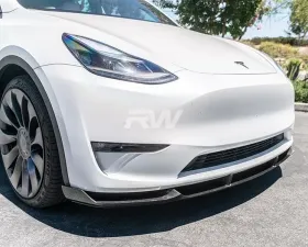 RW Carbon DTM Full Carbon Fiber Front Lip Spoiler Tesla Model Y 2020-2023