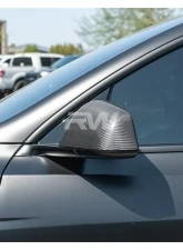 RW Carbon Carbon Fiber Mirror Covers Tesla Model Y 2020-2023                                     - tesla023 - Image 3
