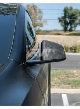RW Carbon Carbon Fiber Mirror Covers Tesla Model Y 2020-2023                                     - tesla023 - Image 4