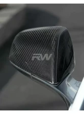 RW Carbon Carbon Fiber Mirror Covers Tesla Model S 2012-2020                                     - tesla024 - Image 3