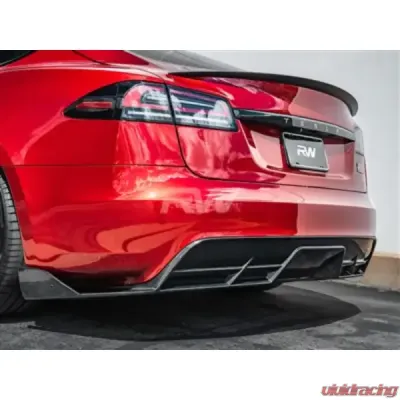 RW Carbon Plaid Carbon Fiber Rear Diffuser Tesla Model S 2021+ - tesla034