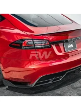 RW Carbon Plaid Carbon Fiber Rear Diffuser Tesla Model S 2021+                                     - tesla034 - Image 3