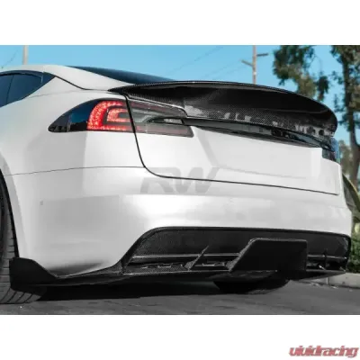 RW Carbon Plaid Carbon Fiber Rear Diffuser Tesla Model S 2021+ - tesla034