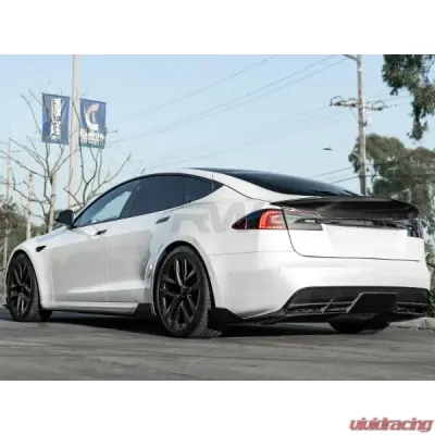 RW Carbon Plaid Carbon Fiber Rear Diffuser Tesla Model S 2021+ - tesla034