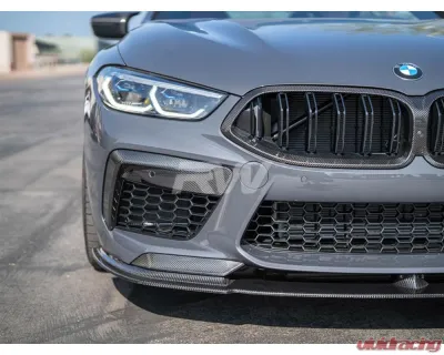 RW Carbon CF Front Bumper Duct Trims BMW F9X M8 2020-2023 - bmwf91012