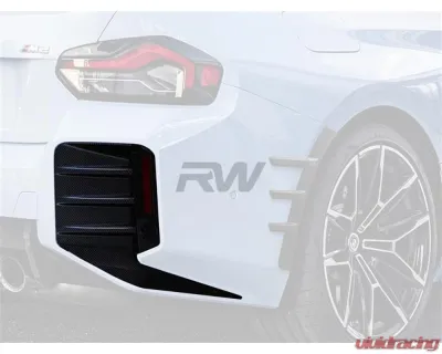 RW Carbon CF Performance Style Rear Bumper Trim BMW G87 M2 2023+ - bmwg87021