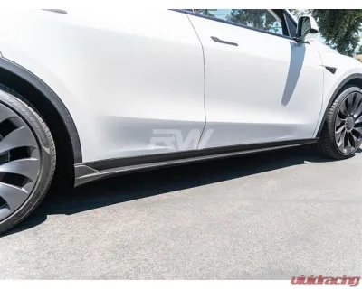 RW Carbon CF Side Skirt Extensions Tesla Model Y 2020+ - tesla033