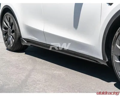 RW Carbon CF Side Skirt Extensions Tesla Model Y 2020+ - tesla033
