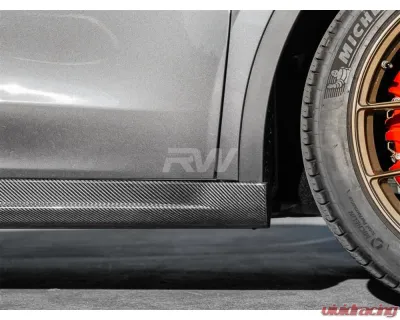 RW Carbon CF Side Skirt Extensions Tesla Model Y 2020+ - tesla033