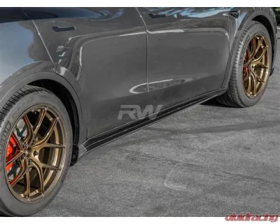 RW Carbon CF Side Skirt Extensions Tesla Model Y 2020+ - tesla033