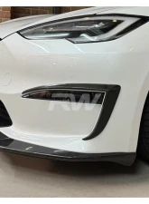 RW Carbon CF Front Upper Splitters Tesla Model S 2021-2024                                     - tesla035 - Image 4