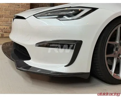 RW Carbon CF Front Upper Splitters Tesla Model S 2021-2024 - tesla035